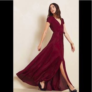 Reformation burgundy Lake dress bridesmaid